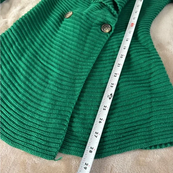 Lauren Ralph Lauren Green Ribbed Wrap Cardigan Sweater Petite Small - Picture 7 of 10